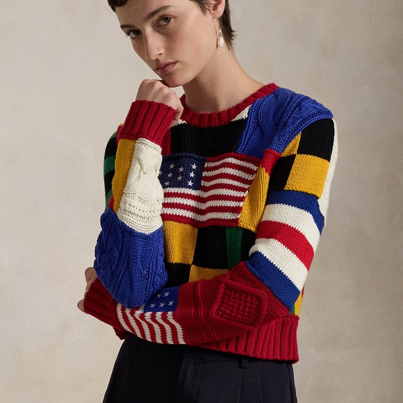Polo Ralph Lauren Multicolor Flag Patchwork Sweater